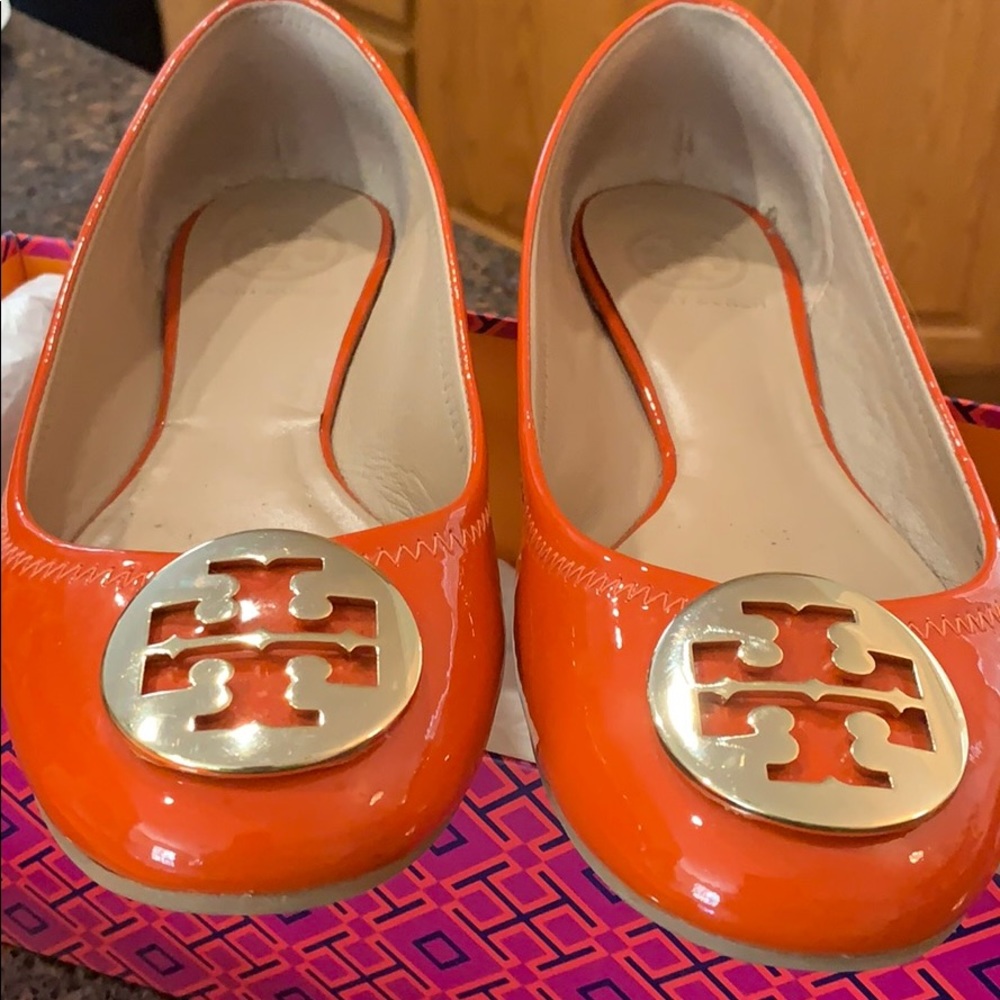 Tory Burch orange ballet flats
